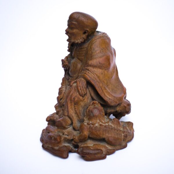 Fine Antique Chinese Bamboo Root Carving of a Daoist Immortal. Late Qing Dynasty