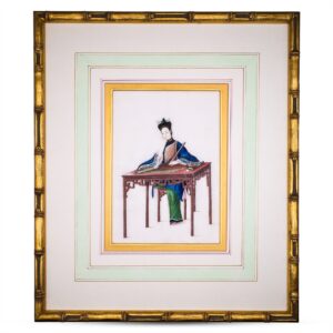 Antique Chinese Export Painting on Pith Paper. 19th Century, Qing Dynasty