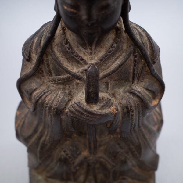 Antique Chinese Daoist Bronze Figure of Wenchang Wang. 16th-17th Century, Ming Dynasty