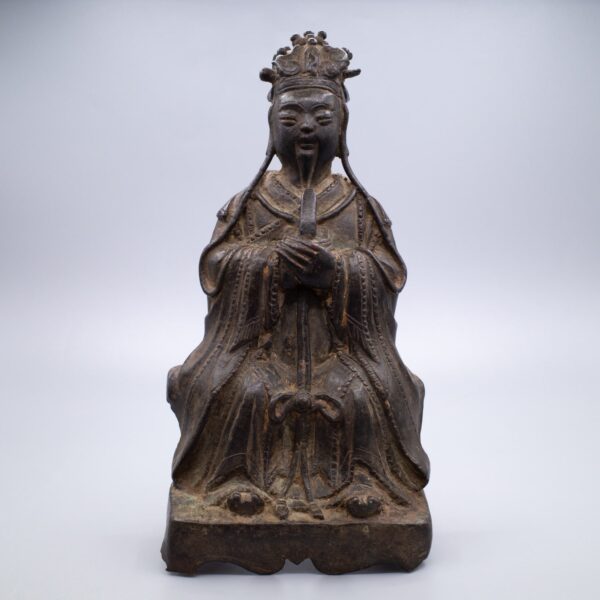 Antique Chinese Daoist Bronze Figure of Wenchang Wang. 16th-17th Century, Ming Dynasty