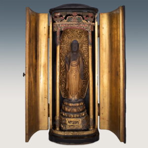 Large Japanese Amida Nyorai Buddha Butsudan Zushi Shrine. Meiji Period, 19th Century