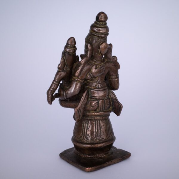Antique Indian Copper Alloy Figure of Rama and Sita. Southern India, 18th-19th Century