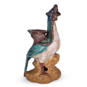 Antique Chinese Fenghuang Bird Figure Joss Stick Holder. Qing Dynasty