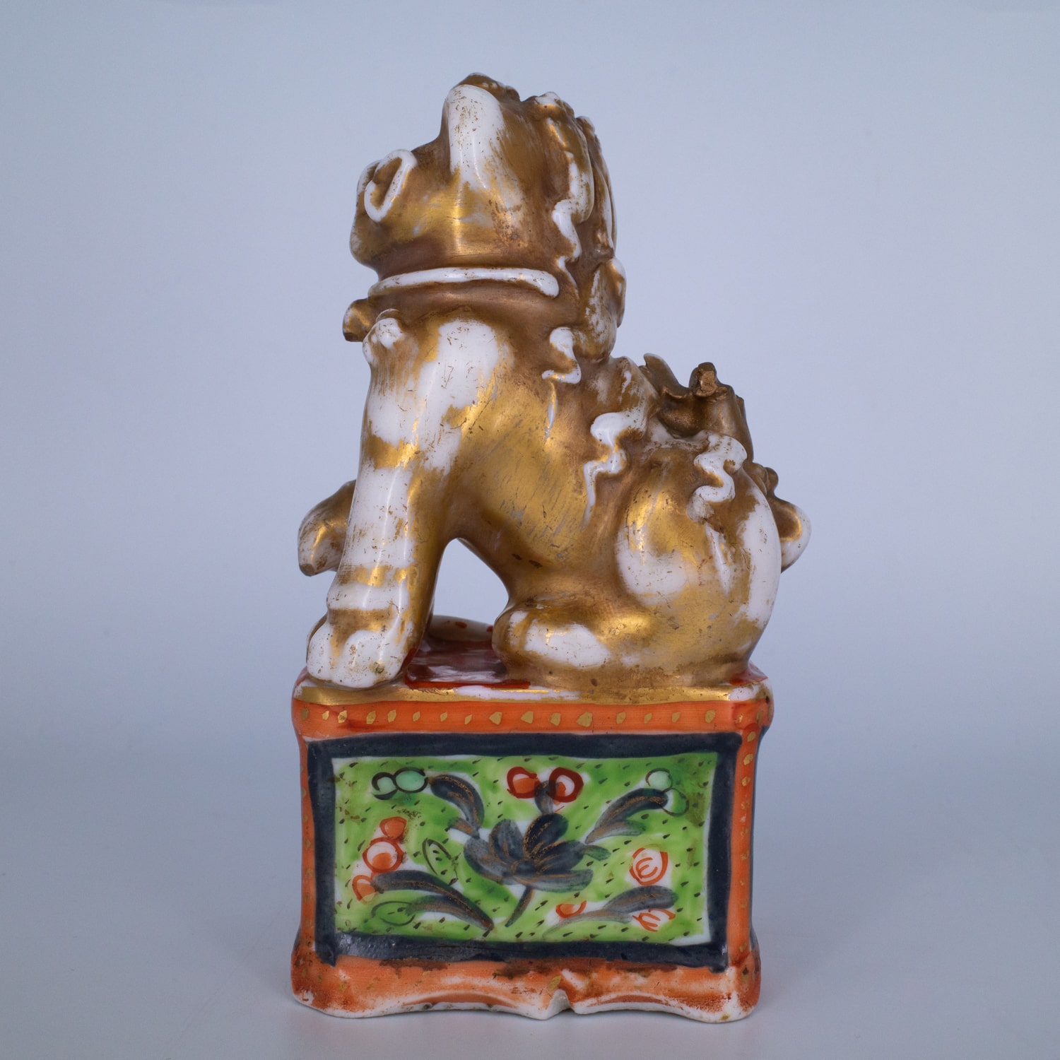 Antique Chinese Clobbered Blanc De Chine Buddhist Lion Joss Stick Holder. Dehua, Kangxi Period (1662-1722)
