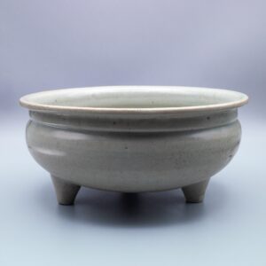 Large Antique Chinese Longquan Celadon Tripod Censer. Ming Dynasty (1368-1644)