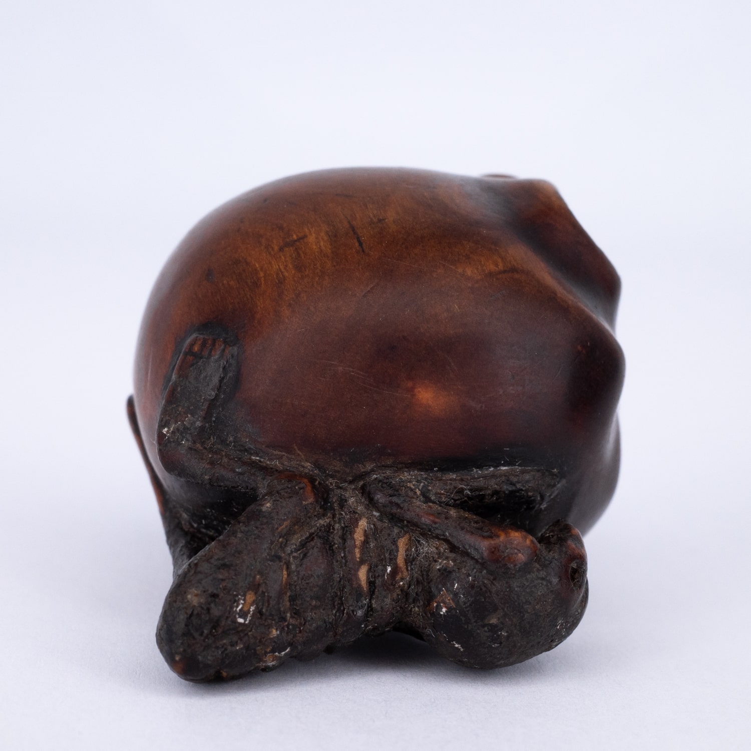 Fine Antique Japanese Wood Netsuke of a Skull and a Skeleton. 19th ...