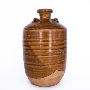 Antique Chinese Amber-Glazed Pottery Jar With Lug Handles. Ming Dynasty