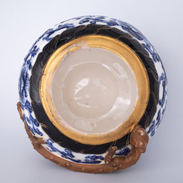 Antique Royal Worcester Japanesque Brush Washer with Chilong Dragon. English Aesthetic Movement Porcelain