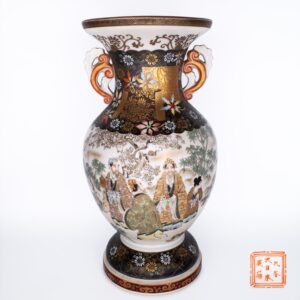 Fine Japanese Kutani Porcelain Vase in Satsuma Style by Eizan
