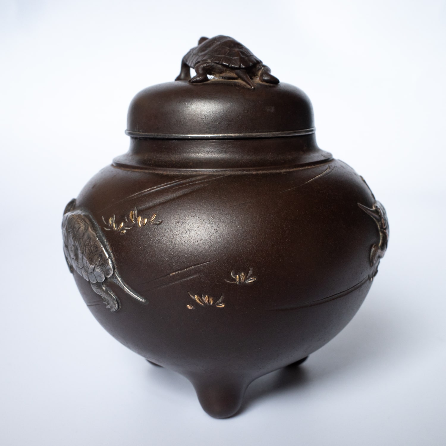 Japanese Satsuma Porcelain Lidded Teapot Vtg Kyusu Yokode