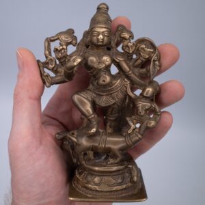 Antique Indian Bronze Figure of Hindu Deity Durga Mahishasura Mardini. 19th century