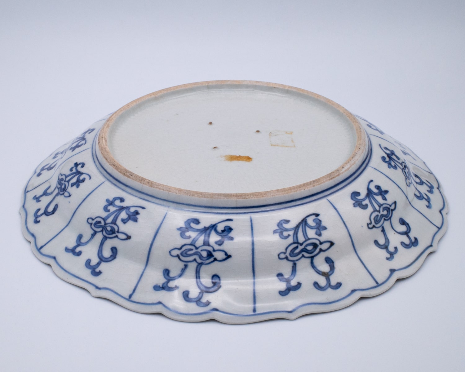 Pair of Antique Japanese Fuyode Kraak Style Blue and White Porcelain Dishes. Edo Period