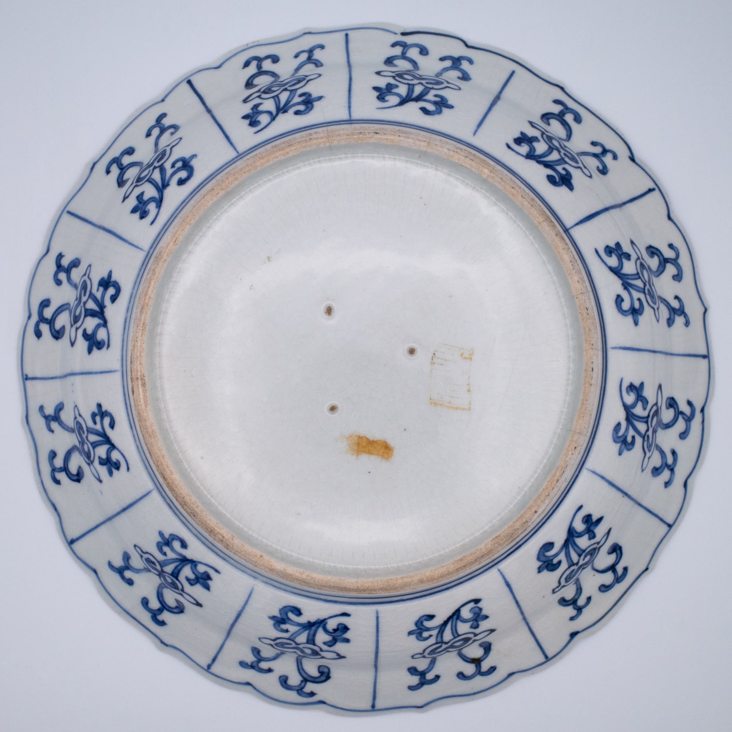 Pair of Antique Japanese Fuyode Kraak Style Blue and White Porcelain Dishes. Edo Period