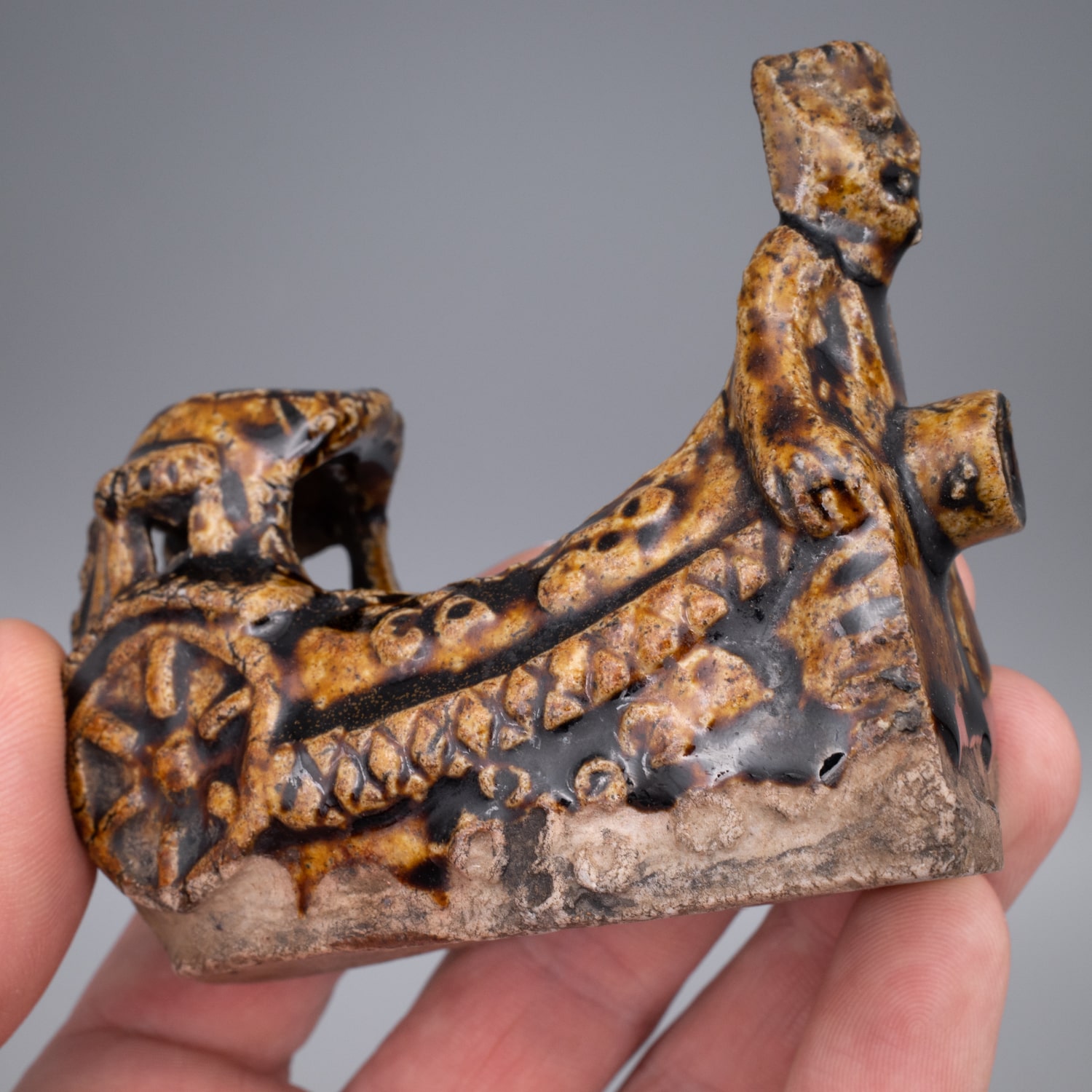 Antique Chinese Amber Glazed Water Dropper. Scholar's Object. Song or Yuan Dynasty