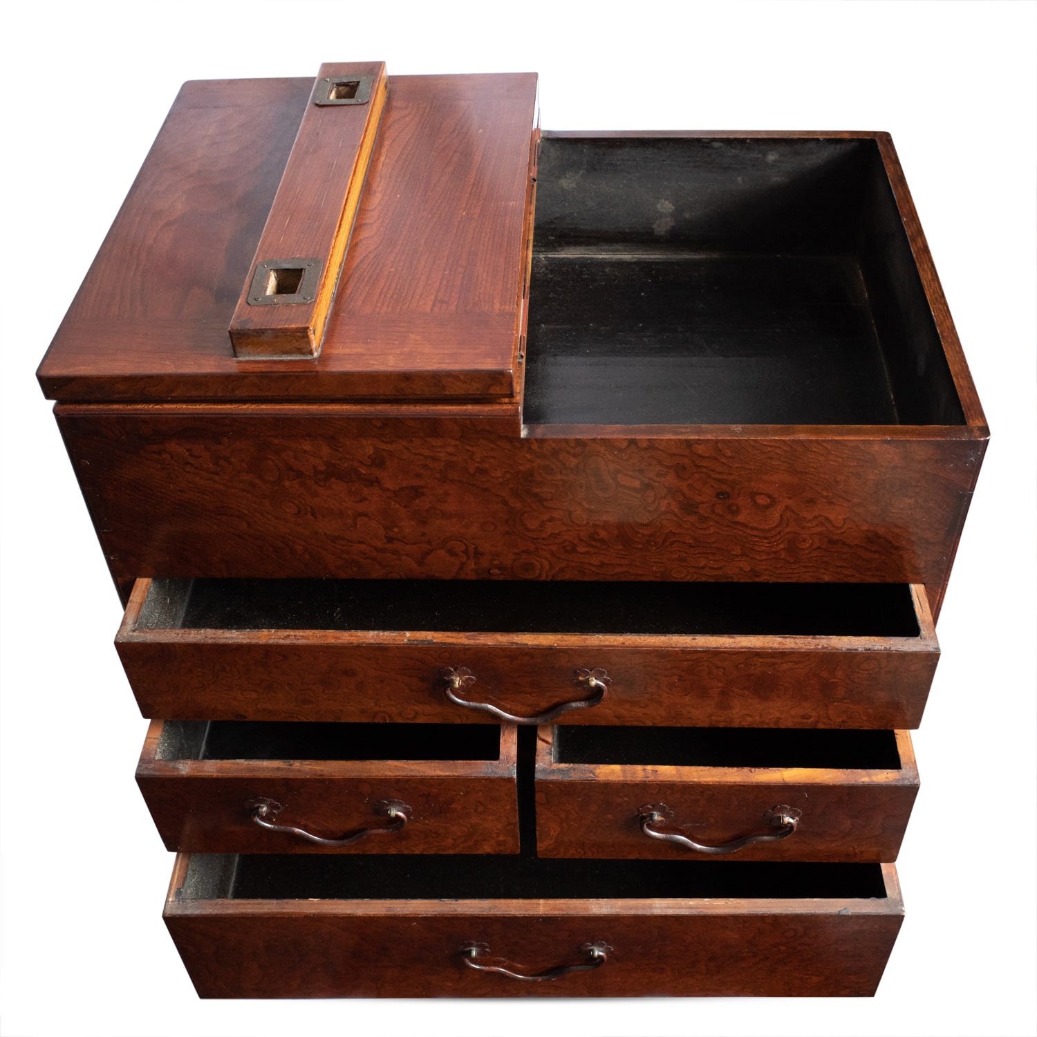 Large Antique Japanese Kyodai Kesho Bako Table Cabinet. Meiji period