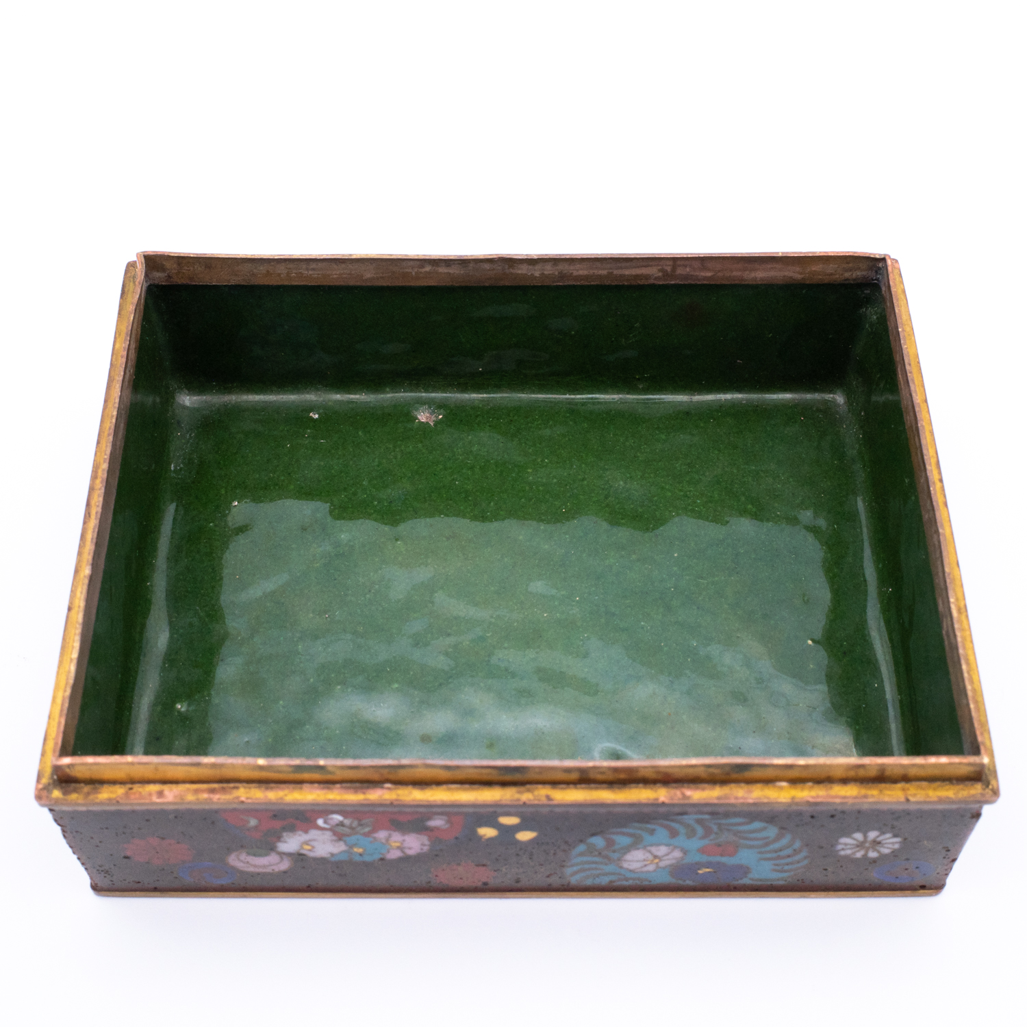 Fine Antique Japanese Cloisonné Enamelled Rectangular Box and Cover. Meiji period