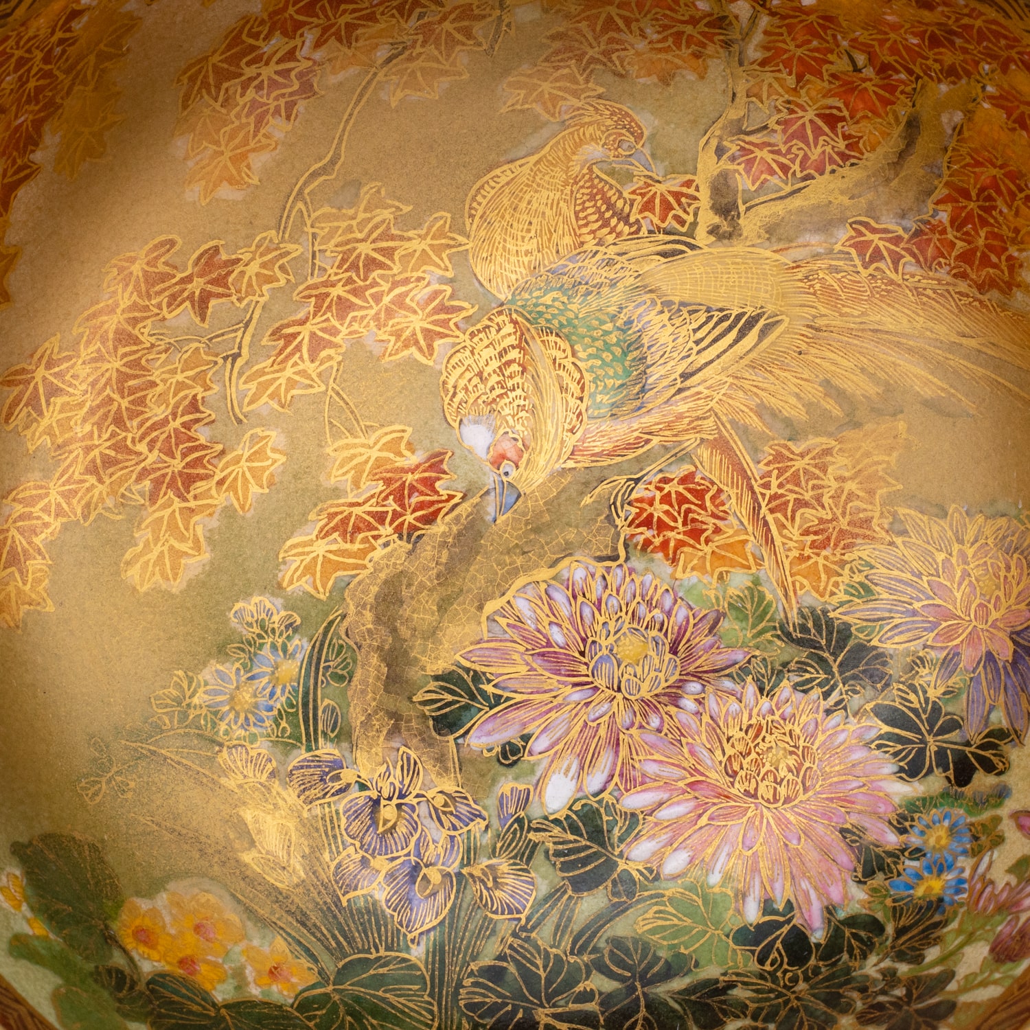 Antique Japanese Satsuma Pottery Bowl Marked 神山. Early 20th century