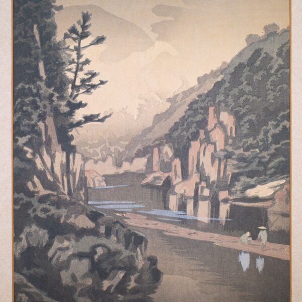 Fukutaro Terauchi (b. 1891) - Valley Scenery. Original Japanese Woodblock Print