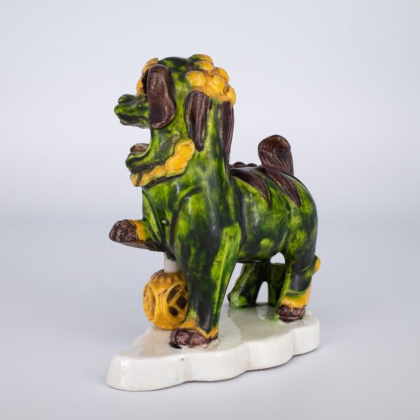 Antique Chinese Biscuit Glazed Porcelain Foo Lion Joss Stick Holder