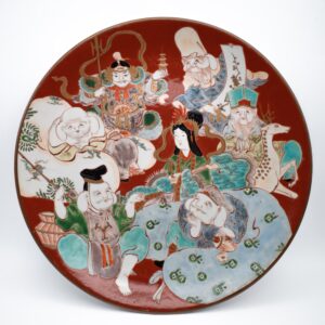 Antique Japanese Porcelain Charger With the Seven Lucky Gods 七福神