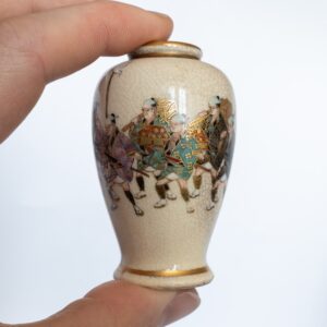 Fine Antique Japanese Miniature Satsuma Pottery Vase. Meiji Period