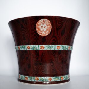 Fine Chinese 'Faux Bois' Porcelain Pot Imitating Wood. Guangxu Mark