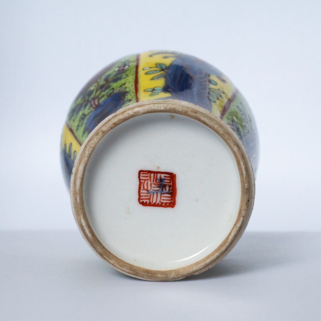 Clobbered Antique Chinese Kangxi Period Long Eliza Blue and White Porcelain Vase