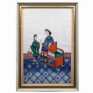 Large Antique Chinese Export Painting on Pith Paper. 19th century, Qing Dynasty