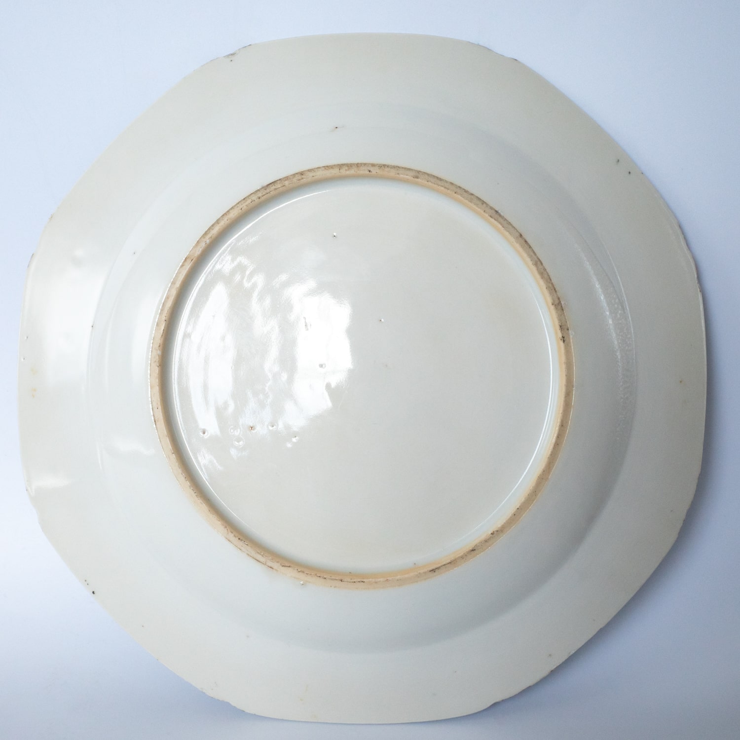 Antique Chinese Octagonal Blue and White Export Porcelain Dish. 18th century, Qianlong Period