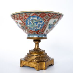 Antique Japanese Ormolu Mounted Imari Porcelain Bowl, 19th Century