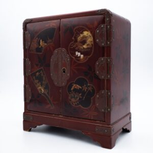 Antique Japanese Gilt Lacquered Miniature Cabinet Jewellery Box. Early 20th c.