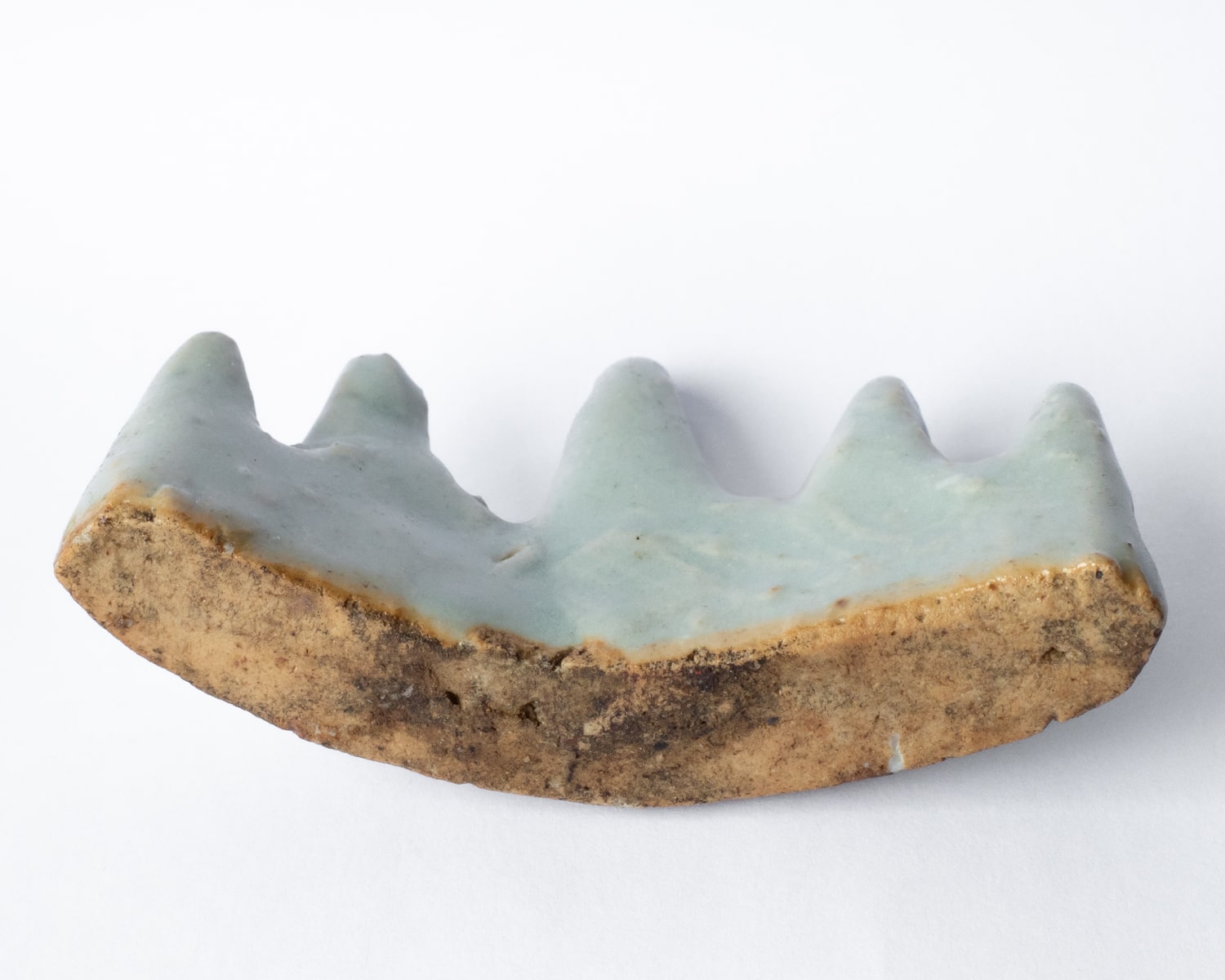 Antique Chinese Celadon Glazed Porcelain Brush Rest. Qing Dynasty Scholar's Object