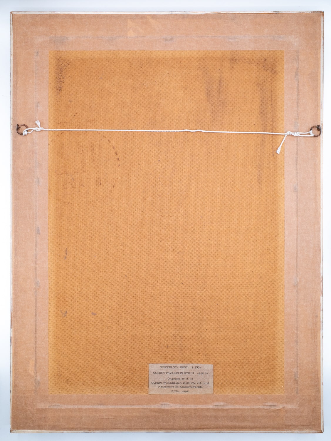 Fine Japanese Woodblock Print of Golden Pavilion in Kyoto by Nisaburo Ito. Showa Era