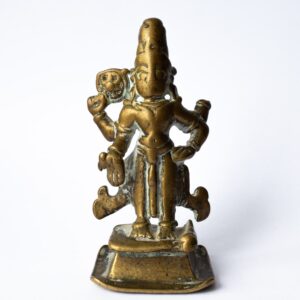 Antique Indian Ritual Bronze Brass Statue of Hindu Deity Vishnu Narayana 18th c.