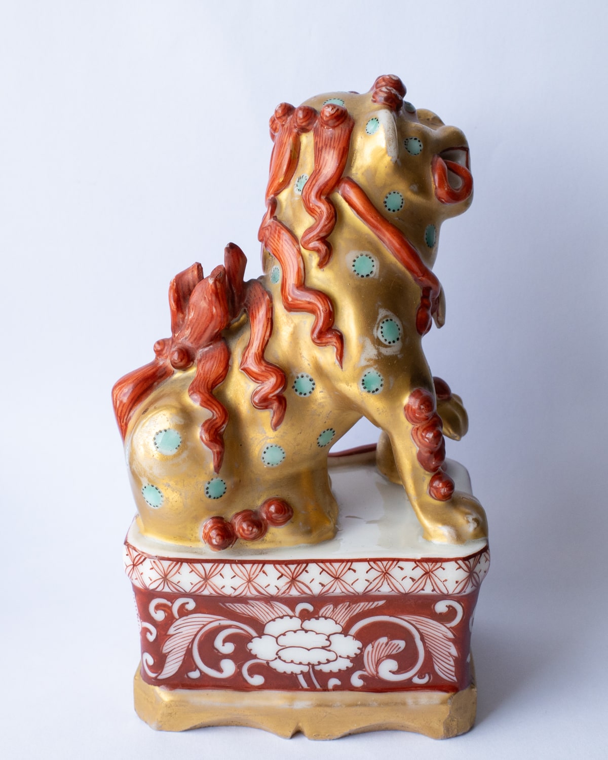 Antique Chinese Kangxi Period Clobbered Blanc de Chine Dehua Porcelain Foo Lion