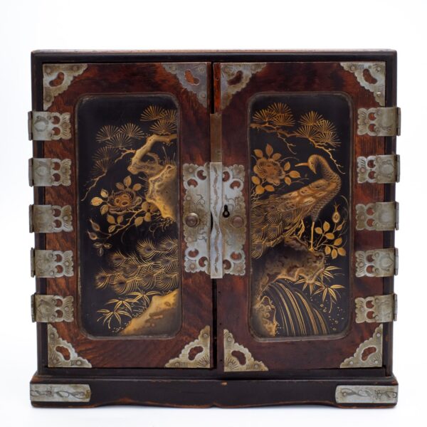 Fine Antique Japanese Gilt Lacquered Table Cabinet Meiji Period Early 20th Century