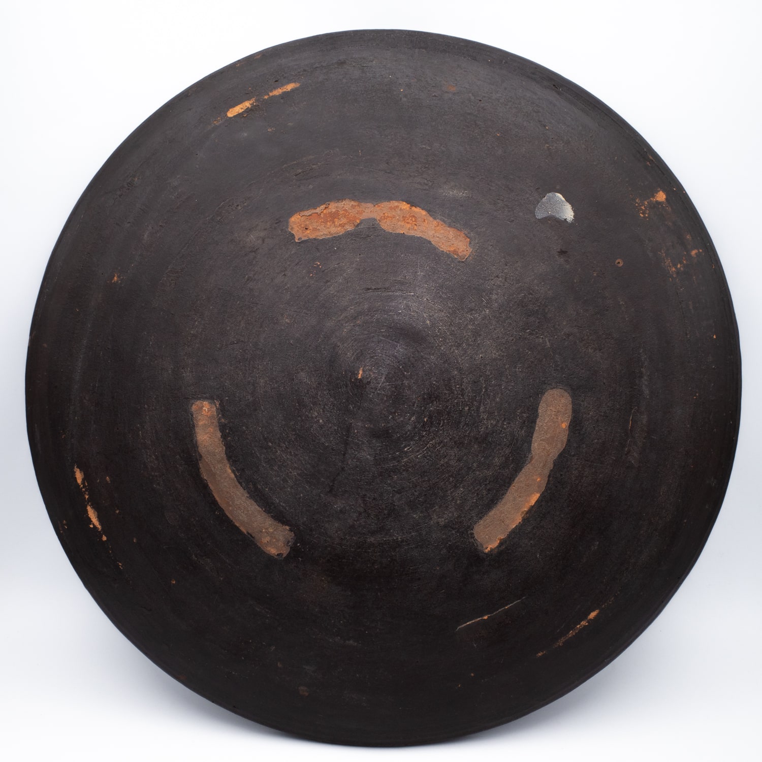 Antique Japanese Tokoname Ware Terracotta Charger. Yamato and the Demon Boar