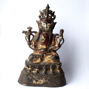 Antique Chinese Lacquered Bronze Bodhisattva Amitayus. Ming Dynasty, 16th-17th century