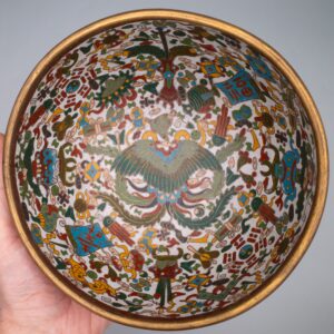 Fine Antique Japanese Cloisonne Enamelled 'Hundred Treasures' Bowl. 19th Century