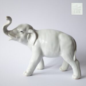 Antique Japanese Porcelain Elephant Figurine Early 20th Century Hirado or Seto Ware