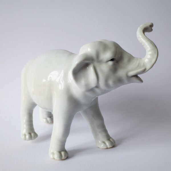 Antique Japanese Porcelain Elephant Figurine Early 20th Century Hirado or Seto Ware