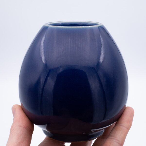 Fine Antique Chinese Blue Glazed Monochrome Ovoid Water Pot. Late Qing Dynasty