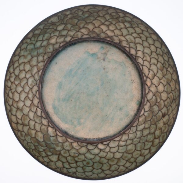 Large Antique Japanese Silver Wire Cloisonne Enamelled Charger Plate