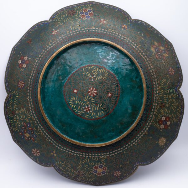 Fine Antique Japanese Cloisonne Enamelled Charger 19th C Edo Early Meiji Era