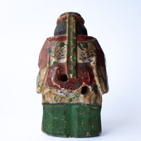 Fine Antique Japanese Polychrome Painted Wooden Toggle of a Noh Actor 19th-20th C