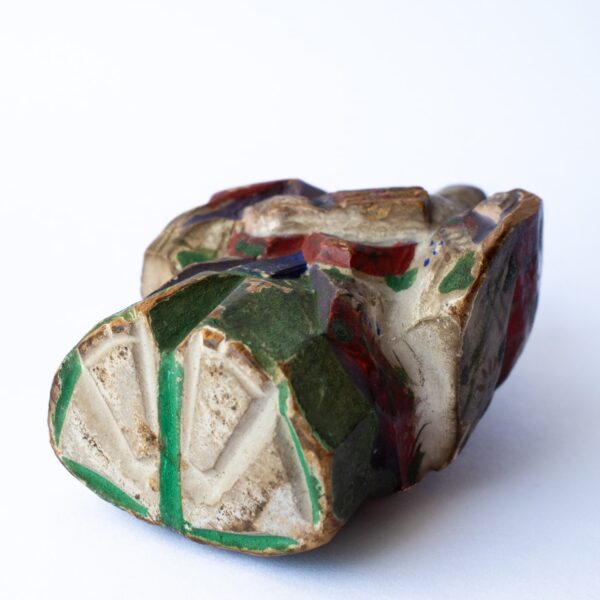 Fine Antique Japanese Polychrome Painted Wooden Toggle of a Noh Actor 19th-20th C