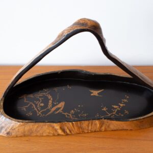 Fine Vintage Japanese Gilt Lacquered Wooden Tray For Tea Ceremony Ikebana 20th C