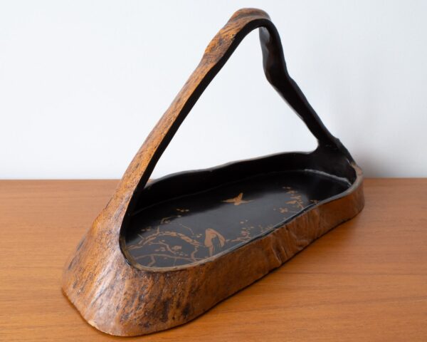 Fine Vintage Japanese Gilt Lacquered Wooden Tray For Tea Ceremony Ikebana 20th C