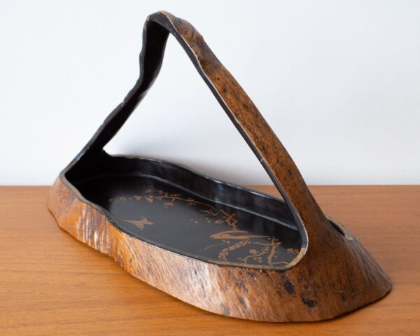 Fine Vintage Japanese Gilt Lacquered Wooden Tray For Tea Ceremony Ikebana 20th C