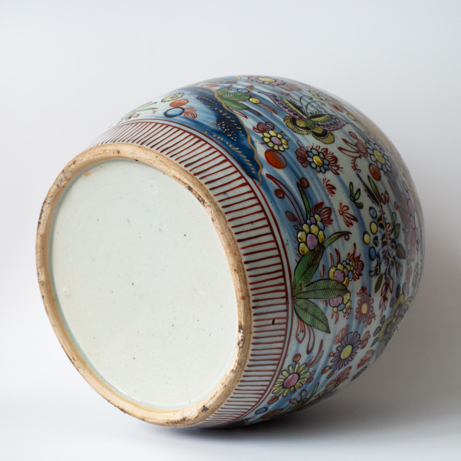 Rare Chinese Antique Clobbered Blue White Ginger Jar 19th Century Qing Dynasty